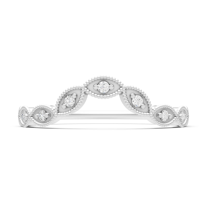 Round Gemstone Dainty Curve Band