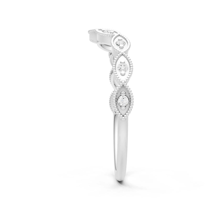 Round Gemstone Dainty Curve Band