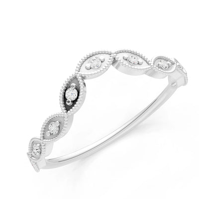 Round Gemstone Dainty Curve Band