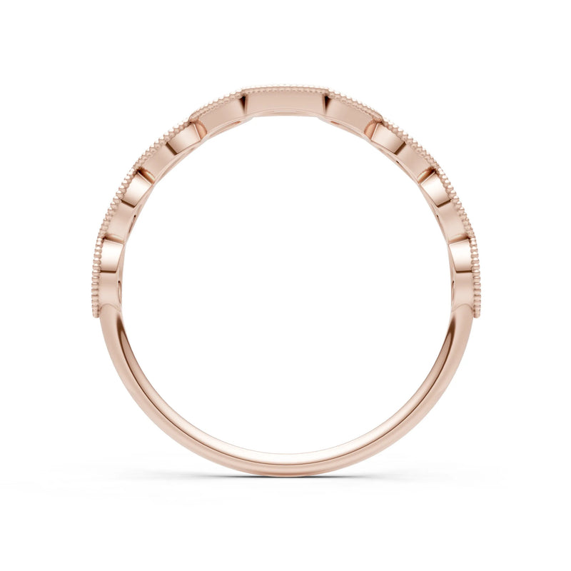 Round Gemstone Dainty Curve Band