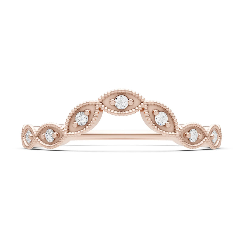 Round Gemstone Dainty Curve Band