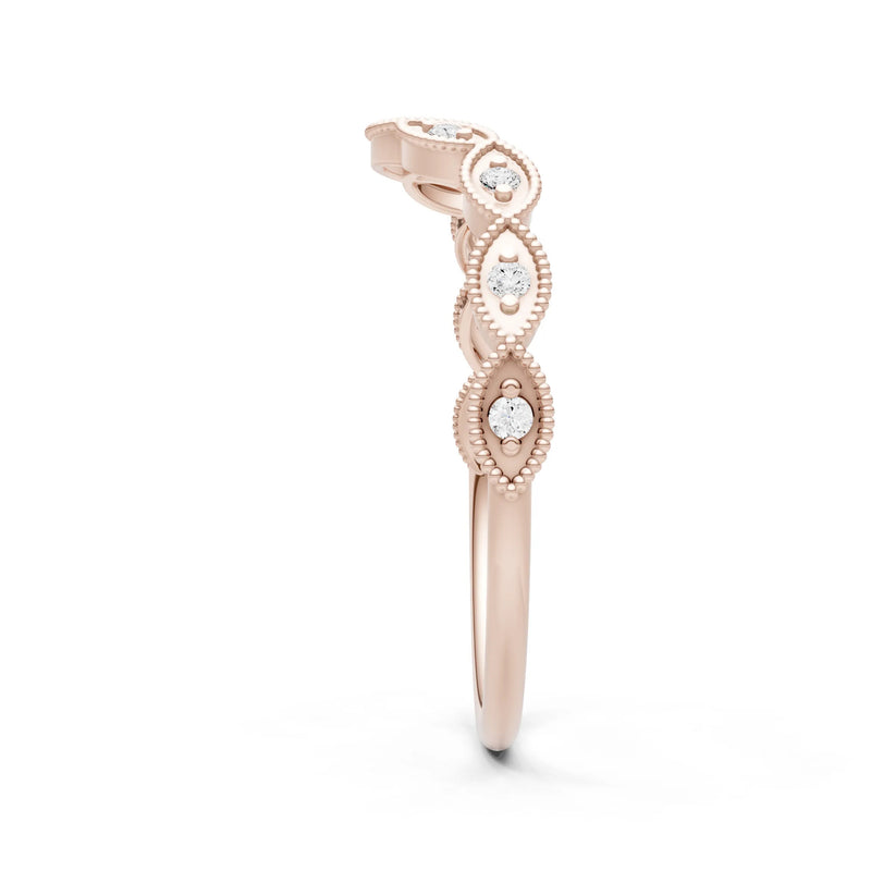 Round Gemstone Dainty Curve Band