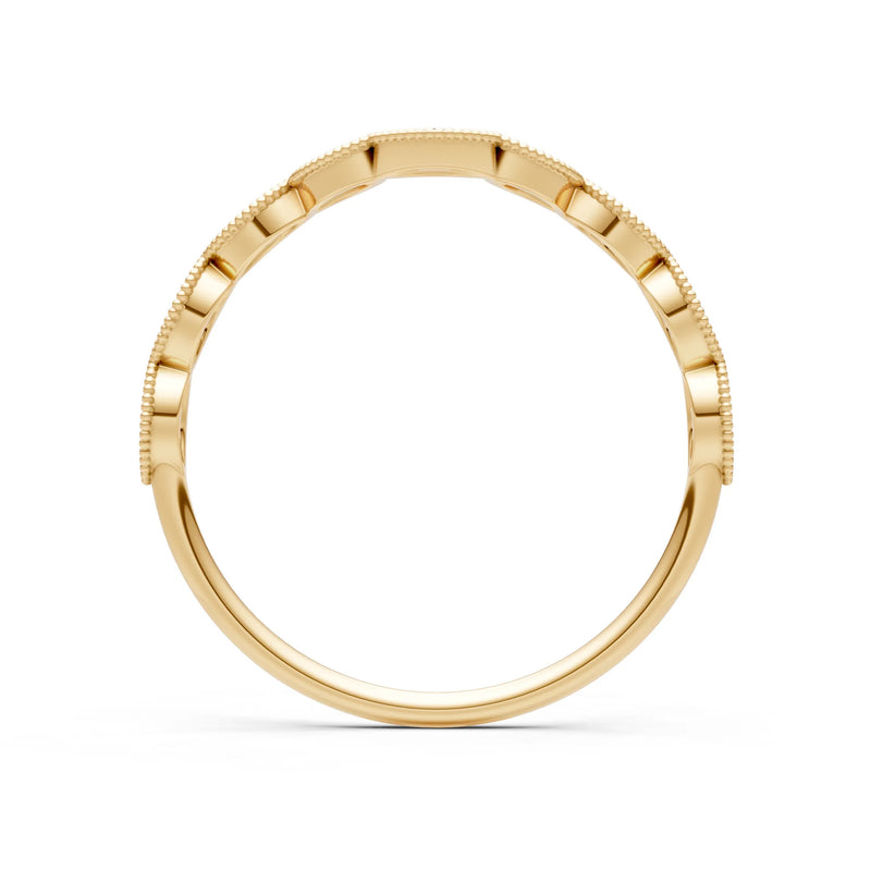 Round Gemstone Dainty Curve Band