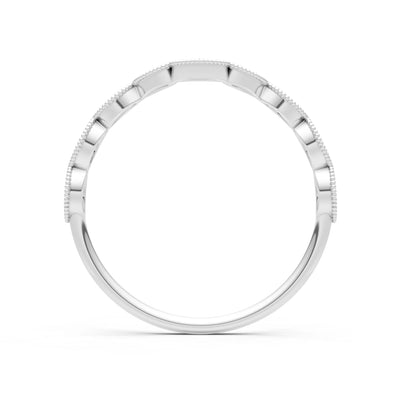 Round Gemstone Dainty Curve Band