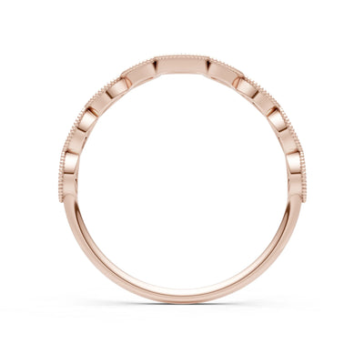 Round Gemstone Dainty Curve Band