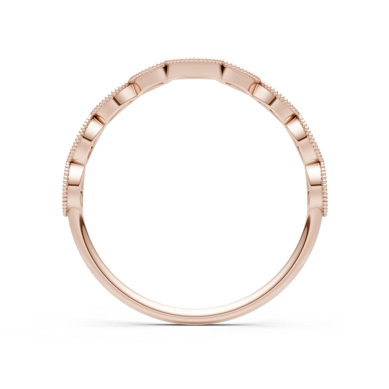 Round Gemstone Dainty Curve Band