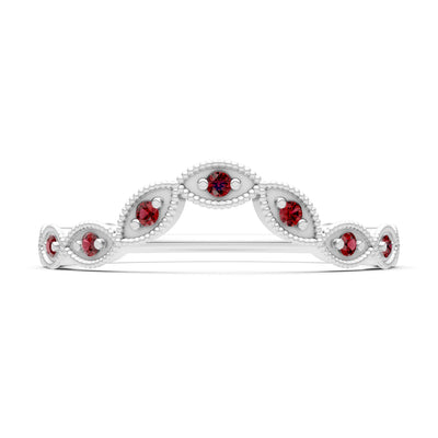Round Gemstone Dainty Curve Band