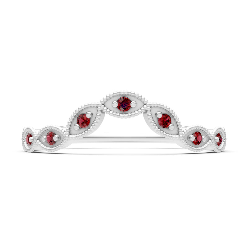 Round Gemstone Dainty Curve Band