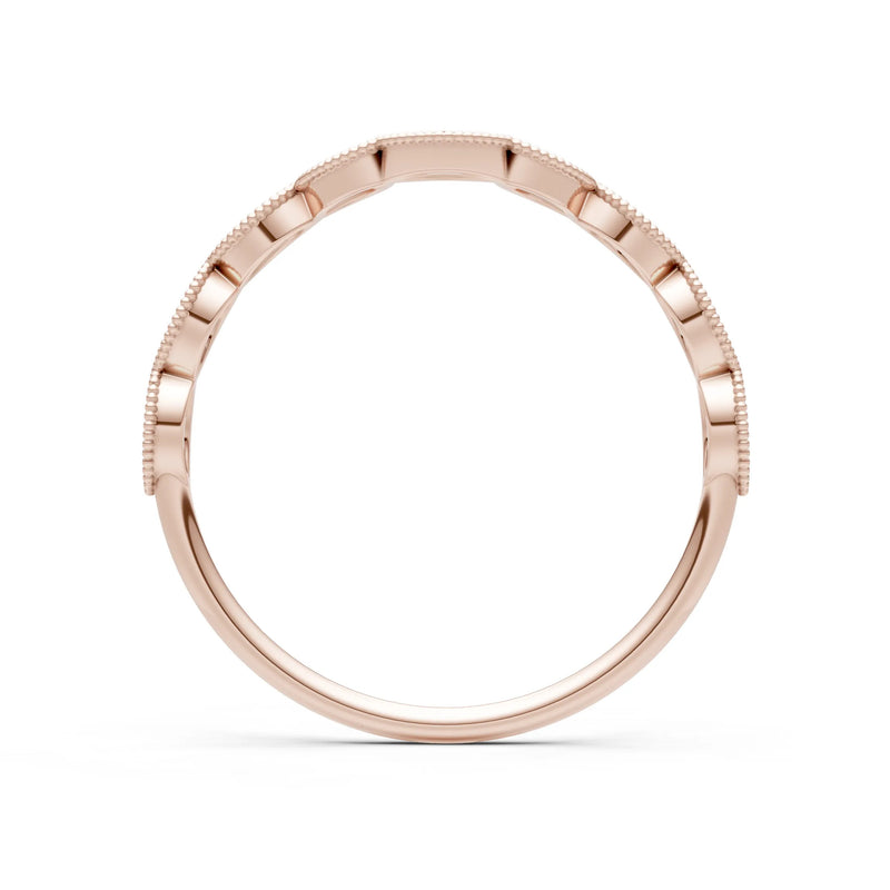 Round Gemstone Dainty Curve Band