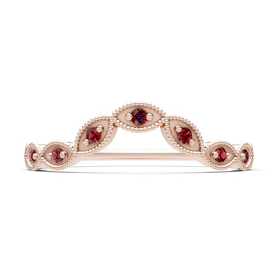 Round Gemstone Dainty Curve Band