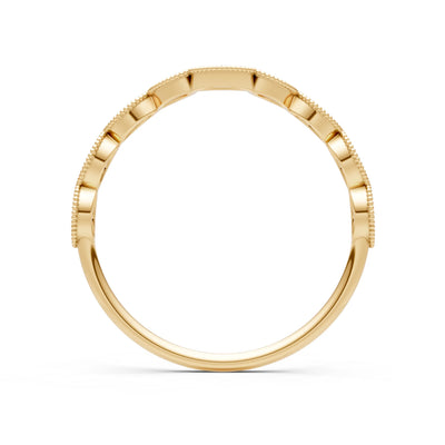 Round Gemstone Dainty Curve Band