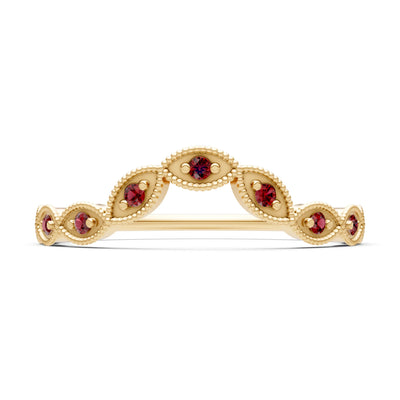 Round Gemstone Dainty Curve Band