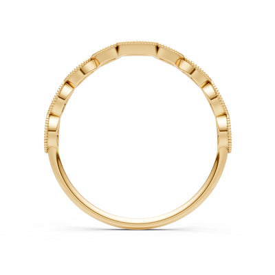 Round Gemstone Dainty Curve Band