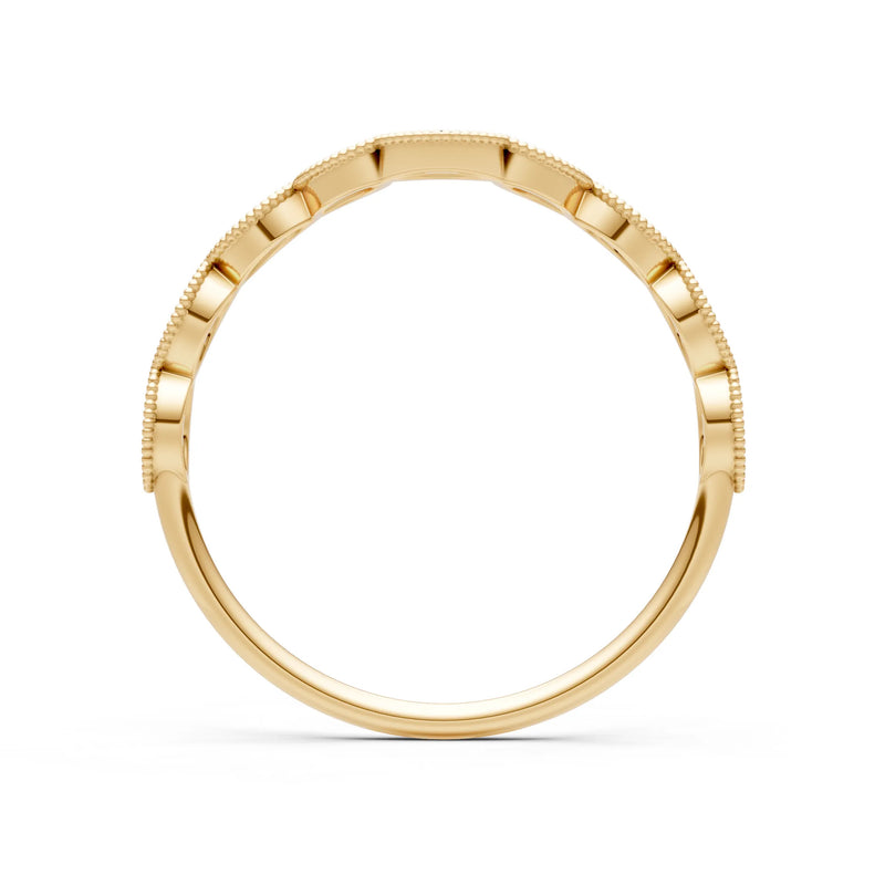 Emerald Dainty Curve Round Cut Band
