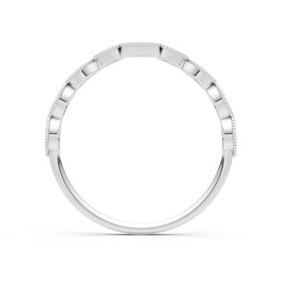 Round Gemstone Dainty Curve Band