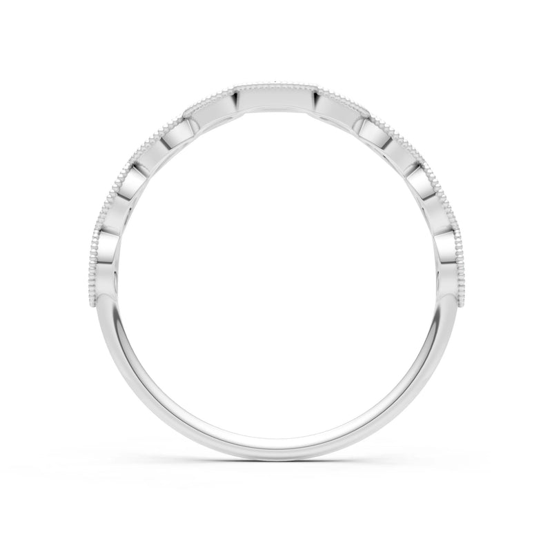 Round Gemstone Dainty Curve Band