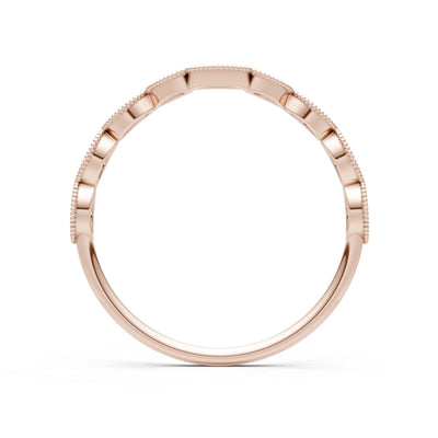 Round Gemstone Dainty Curve Band