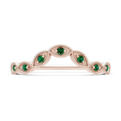 Round Gemstone Dainty Curve Band