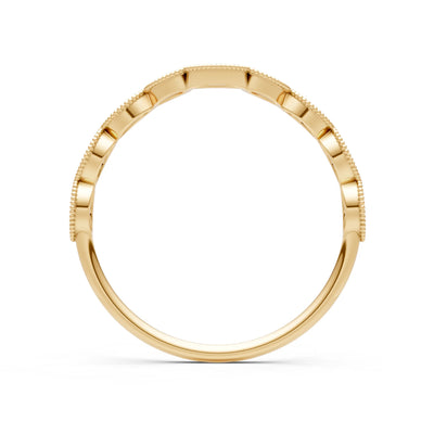 Round Gemstone Dainty Curve Band