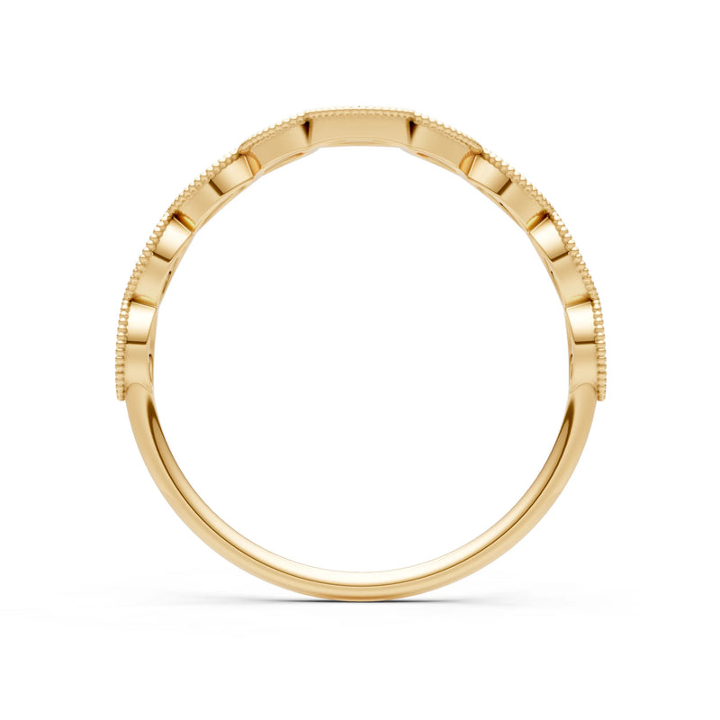 Round Gemstone Dainty Curve Band