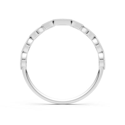 Round Gemstone Dainty Curve Band