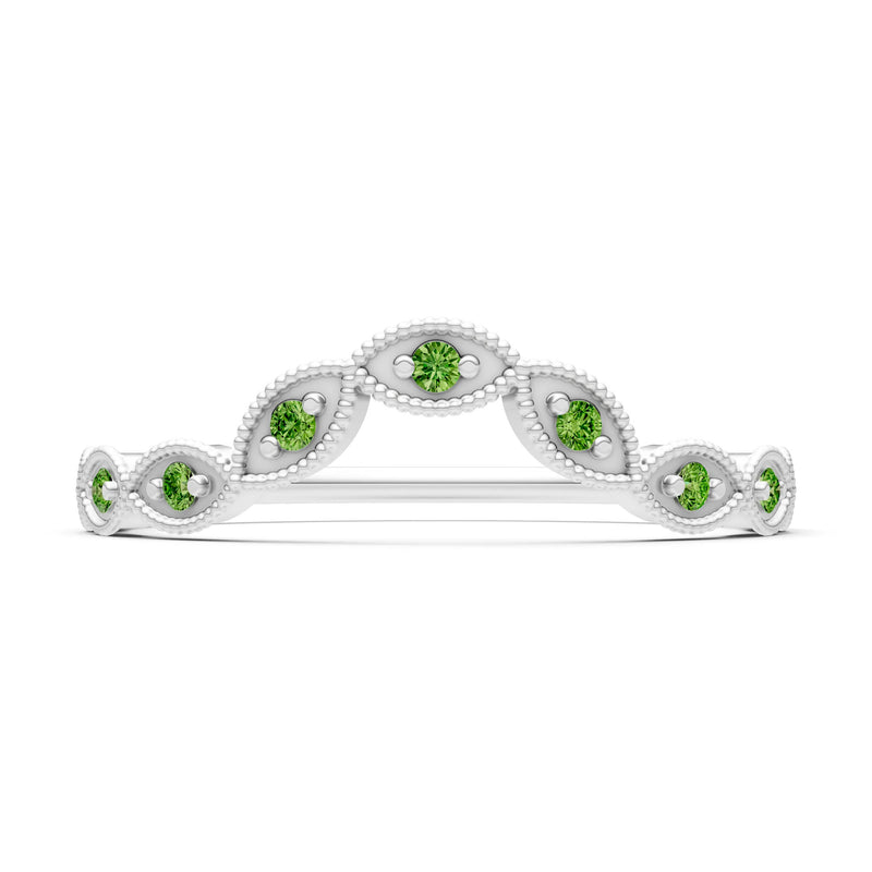 Peridot Dainty Curve Round Cut Band