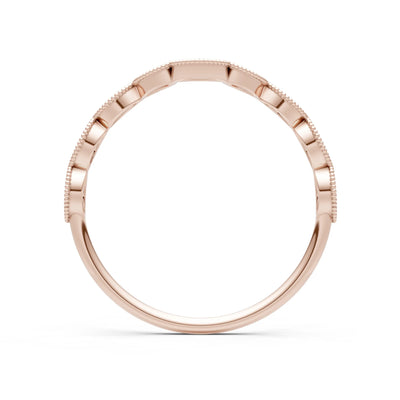Round Gemstone Dainty Curve Band