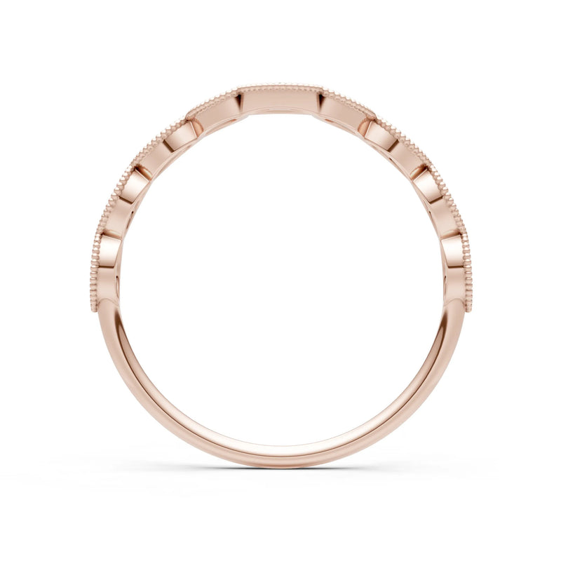 Round Gemstone Dainty Curve Band