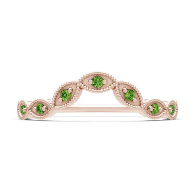 Round Gemstone Dainty Curve Band