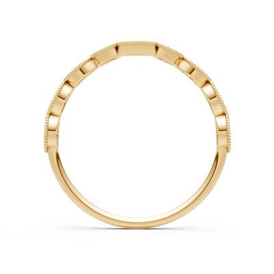 Round Gemstone Dainty Curve Band