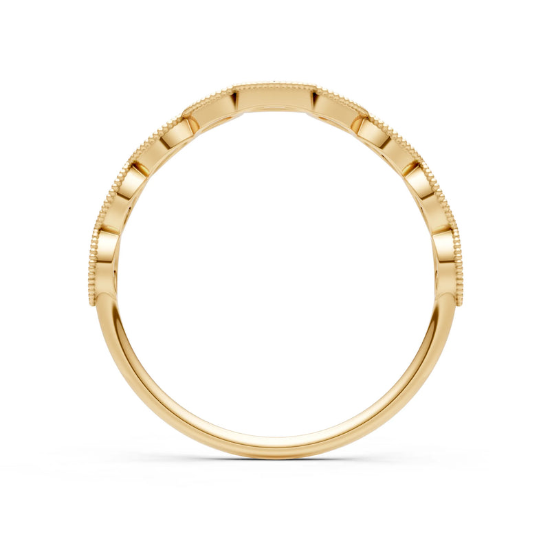 Round Gemstone Dainty Curve Band