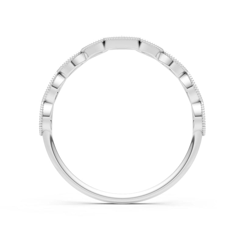 Round Gemstone Dainty Curve Band