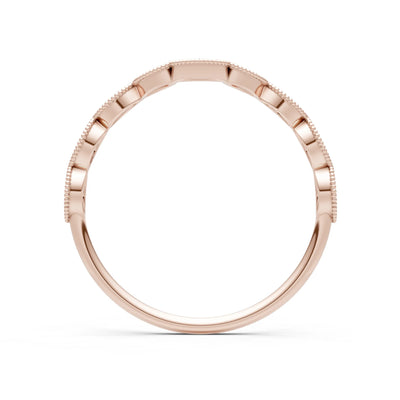 Round Gemstone Dainty Curve Band