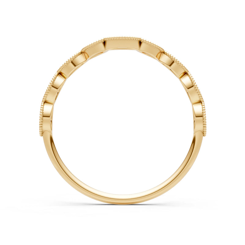 Round Gemstone Dainty Curve Band