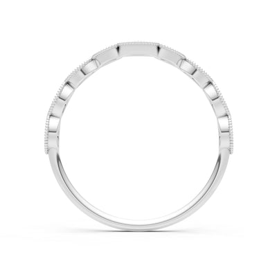 Round Gemstone Dainty Curve Band