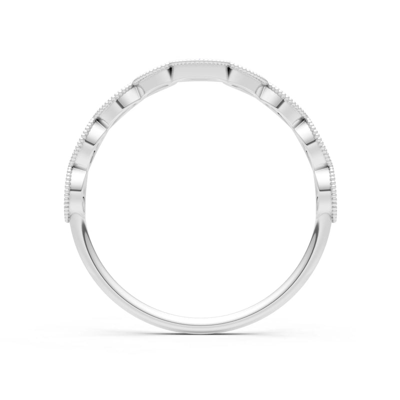 Round Gemstone Dainty Curve Band
