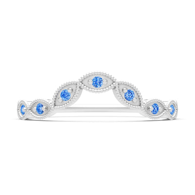 Round Gemstone Dainty Curve Band