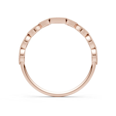 Round Gemstone Dainty Curve Band