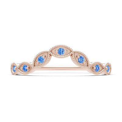 Round Gemstone Dainty Curve Band
