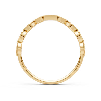 Round Gemstone Dainty Curve Band
