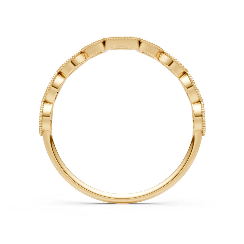 Round Gemstone Dainty Curve Band