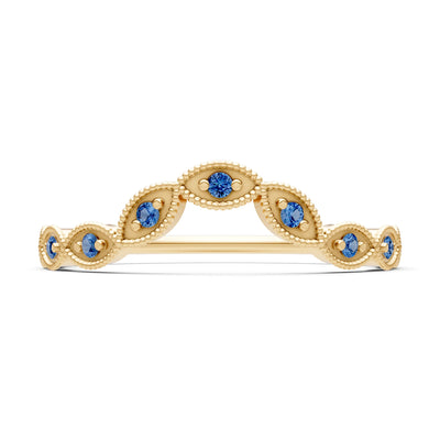 Round Gemstone Dainty Curve Band