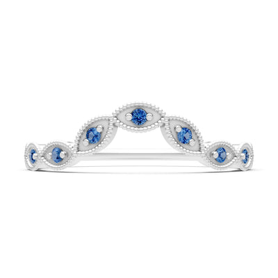 Round Gemstone Dainty Curve Band