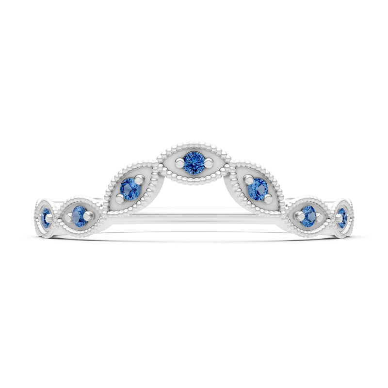 Round Gemstone Dainty Curve Band