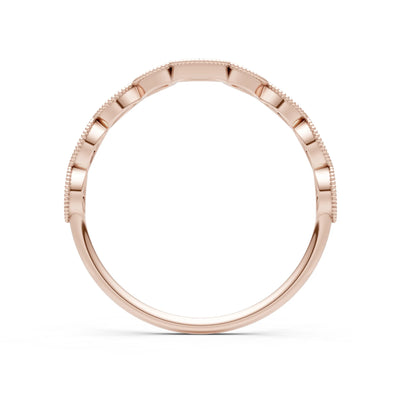 Round Gemstone Dainty Curve Band