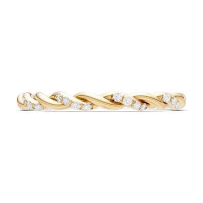 Round Gemstone Dainty Rope Twist Eternity Ring