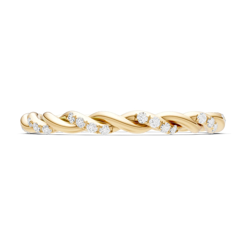 Round Gemstone Dainty Rope Twist Eternity Ring