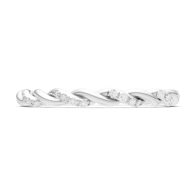 Round Gemstone Dainty Rope Twist Eternity Ring
