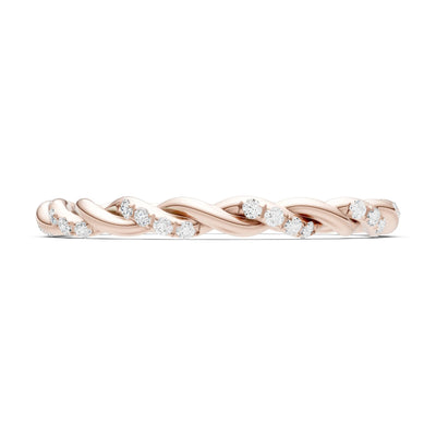 Round Gemstone Dainty Rope Twist Eternity Ring