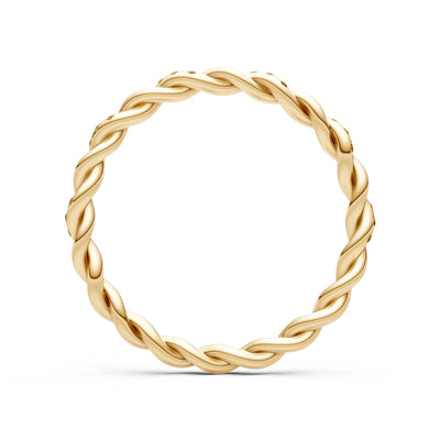 Round Gemstone Dainty Rope Twist Eternity Ring
